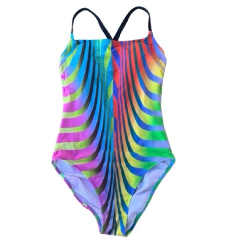 NWOT NEW Technicolor Multicolor Colorful One Piece Swimsuit Gottex Profile Sport